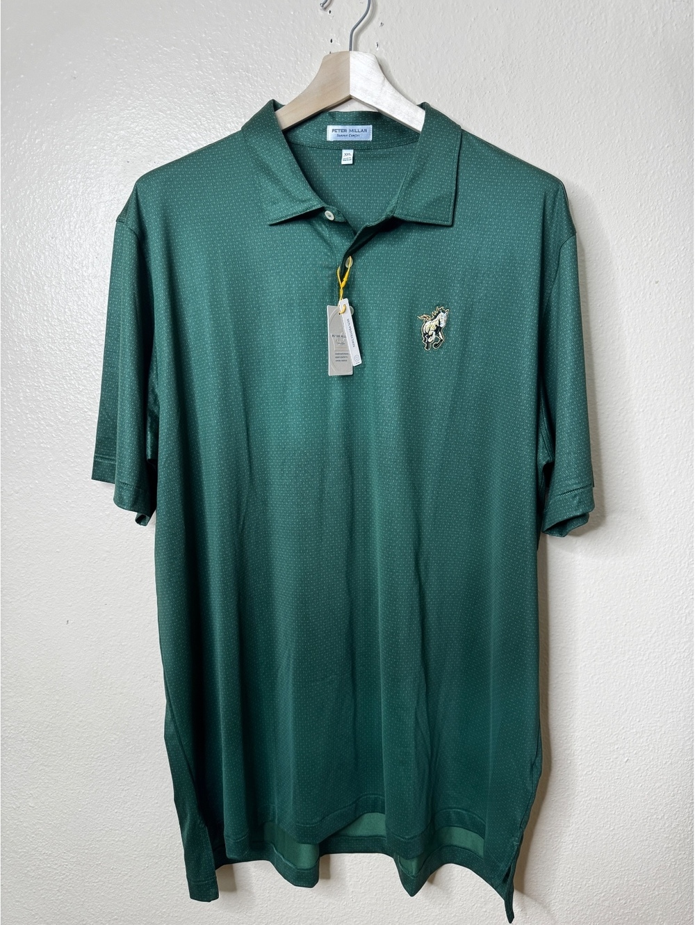 Peter Millar Summer Comfort Men’s XXL Green Horse Logo Golf Polo Shirt NWT